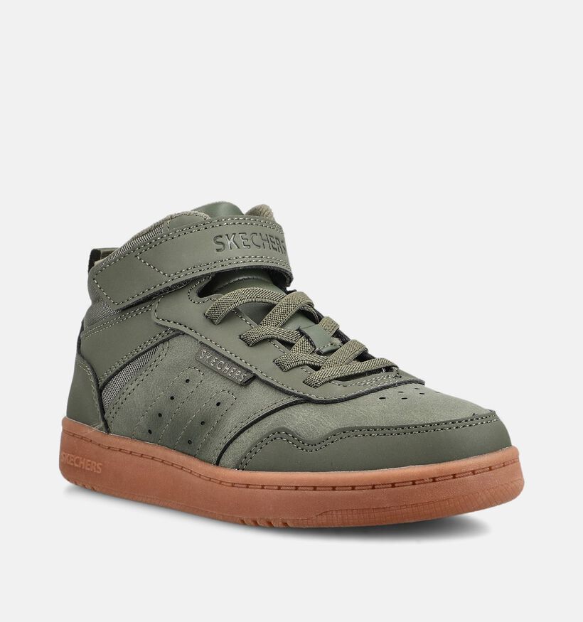 Skechers Quick Street Kakigroene Sneakers voor jongens, meisjes (376867)