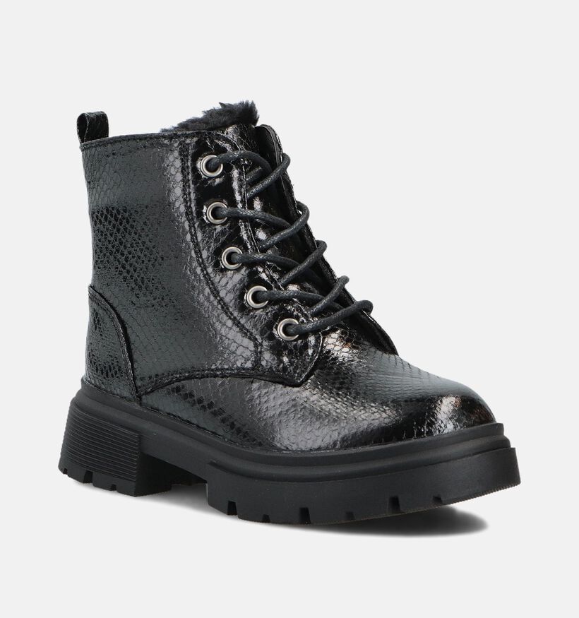 Milo & Mila Zwarte Veterboots voor meisjes (362974)