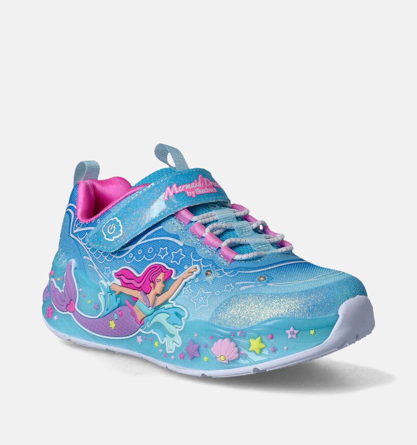 Skechers S-Lights Mermaid Dreams Baskets en Bleu pour filles (361554)