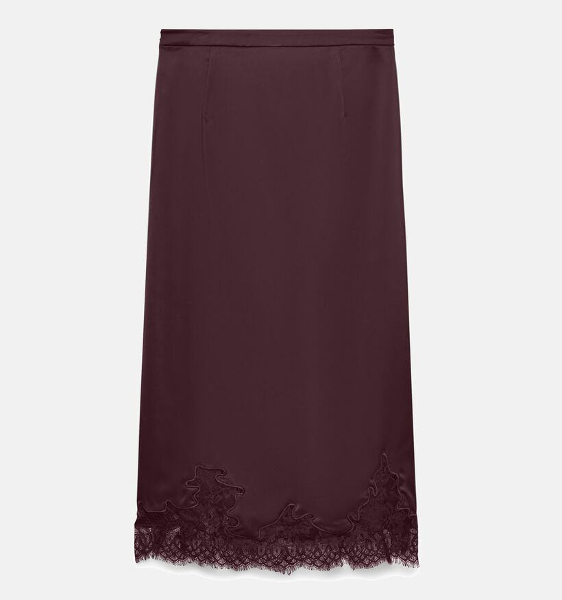 Vero Moda Ginny Lace Jupe mi-longue en Bordeaux pour femmes (374973)