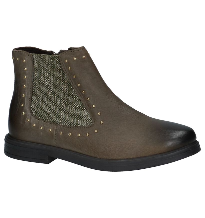 Milo & Mila Chaussures hautes en Vert olive en cuir (226033)