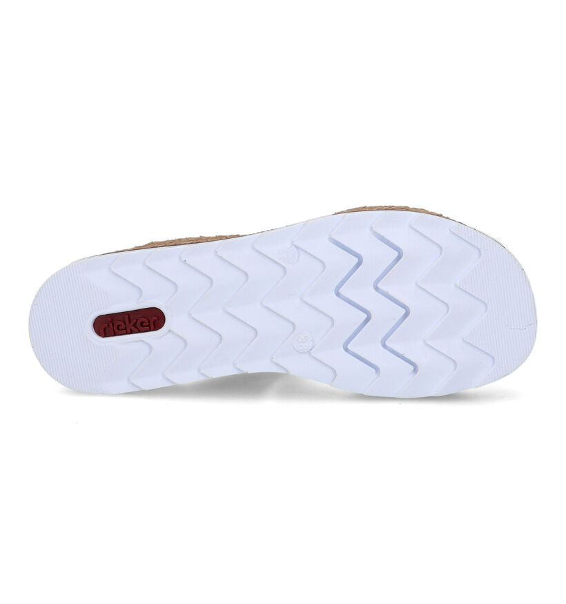 Rieker Blauwe Slippers met sleehak voor dames (339108)