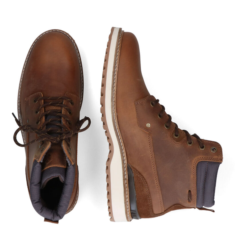 Lumberjack Aaron Bottines en Cognac en textile (314098)