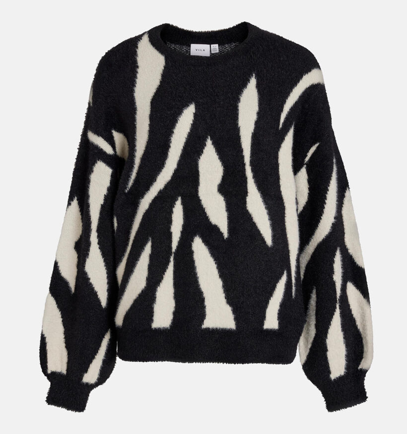 Vila Juli Zwarte Gebreide fluffy trui voor dames (328879)