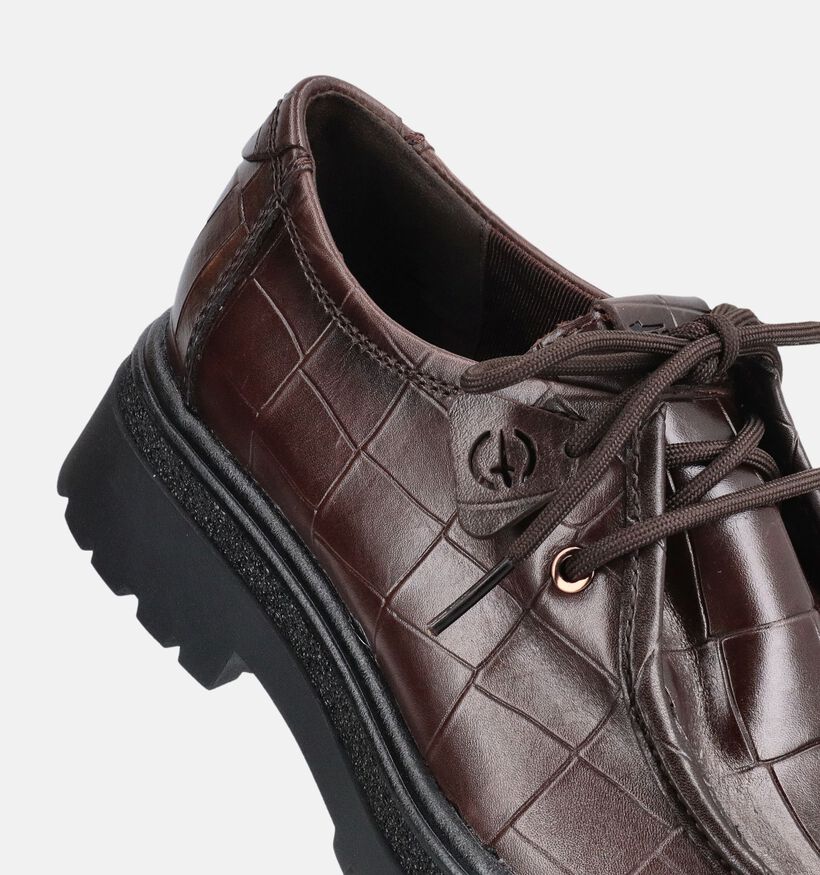 Tamaris Donkerbruine Loafers voor dames (376666)