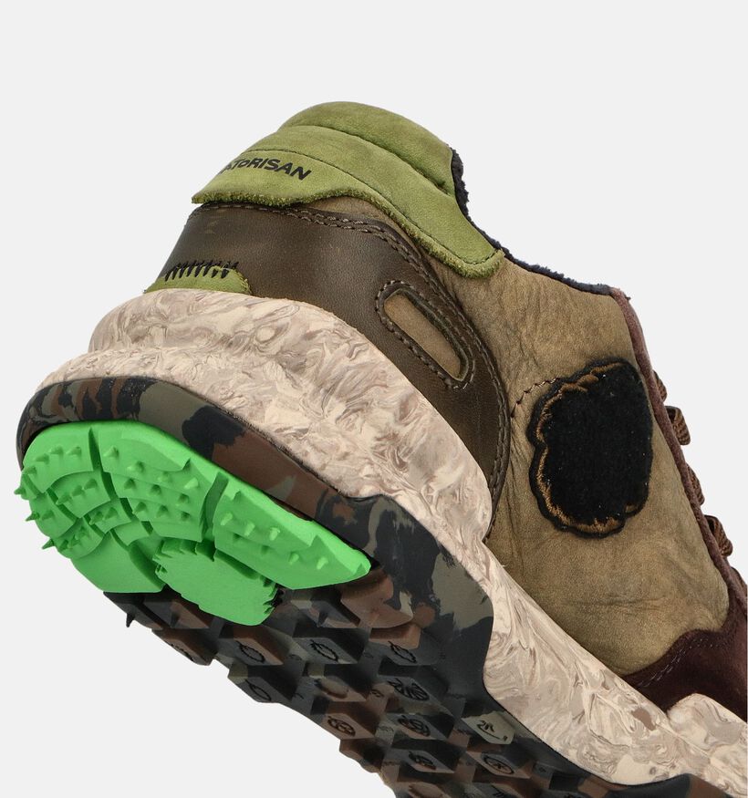 Satorisan Chacrona Premium Bruine/Groene Sneakers voor heren (361963) - geschikt voor steunzolen