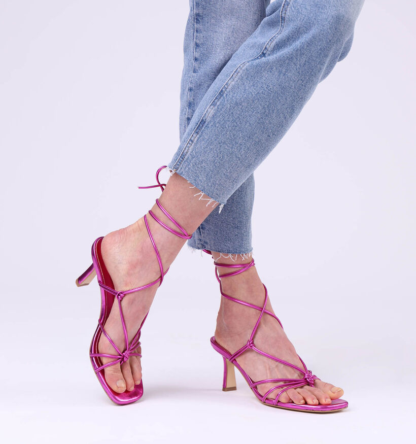 Signatur Sandales à talons en Fuchsia pour femmes (308656)