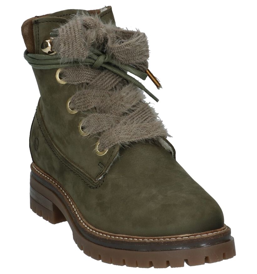 Olijfgroene Boots met Wol Tamaris in daim (226714)