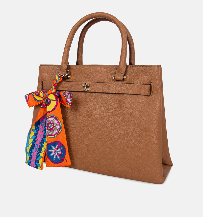 Laurent David Sac &agrave; main avec Foulard en Cognac pour femmes (374013)