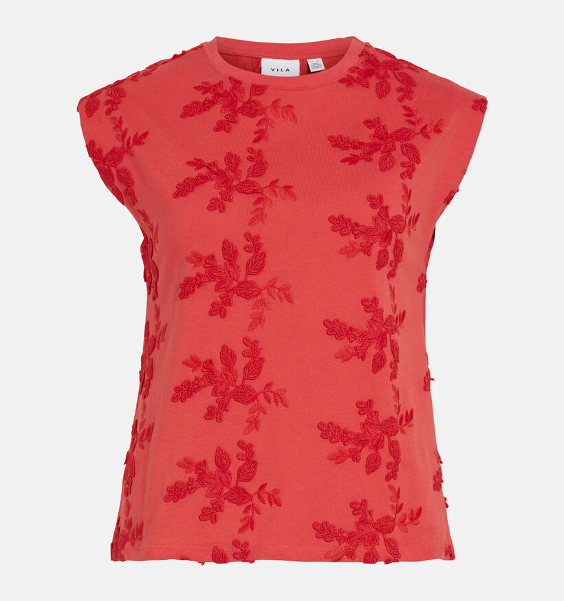 Vila Nayla O-Neck Rode T-shirt zonder Mouwen voor dames (369458)