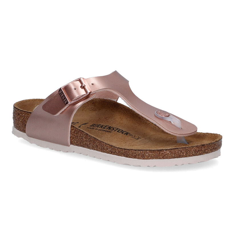 Birkenstock Gizeh Birko Flor Tongs en Or pour filles (338077)