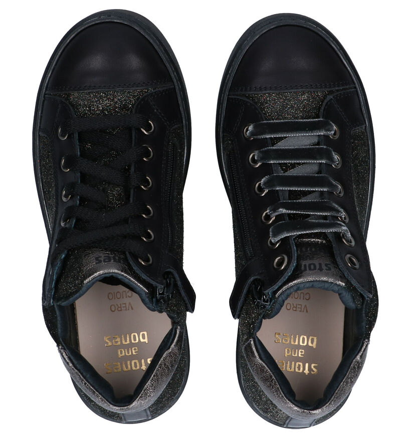 STONES and BONES Isabe Chaussures hautes en Noir en cuir (255506)