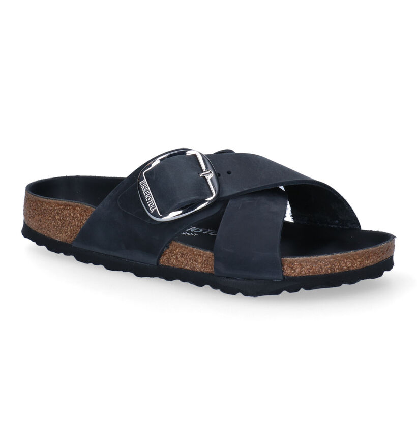 Birkenstock Siena Big Buckle Cognac Slippers in leer (294858)