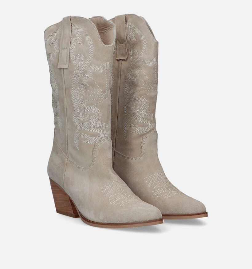 Babouche Bottes courtes en Beige pour femmes (332782)