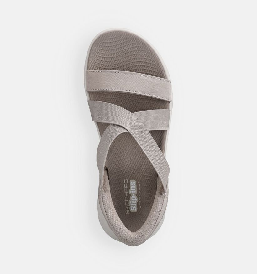 Skechers Go Walk Flex Glimmer Up Taupe Sandalen voor dames (371257)