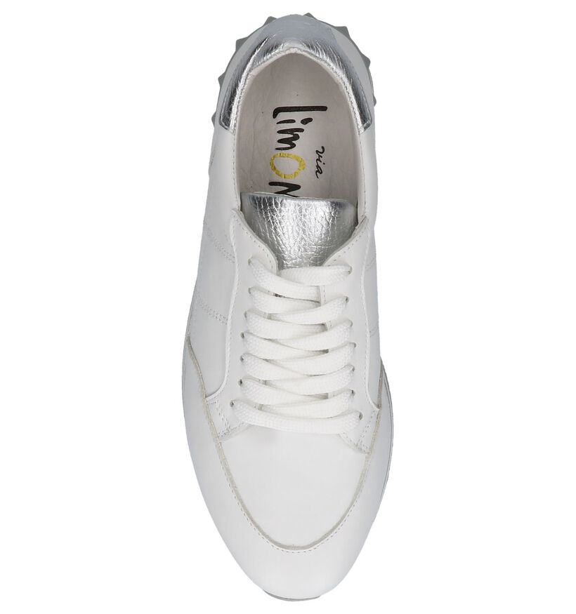 Witte Lage Geklede Sneakers Via Limone in leer (232859)
