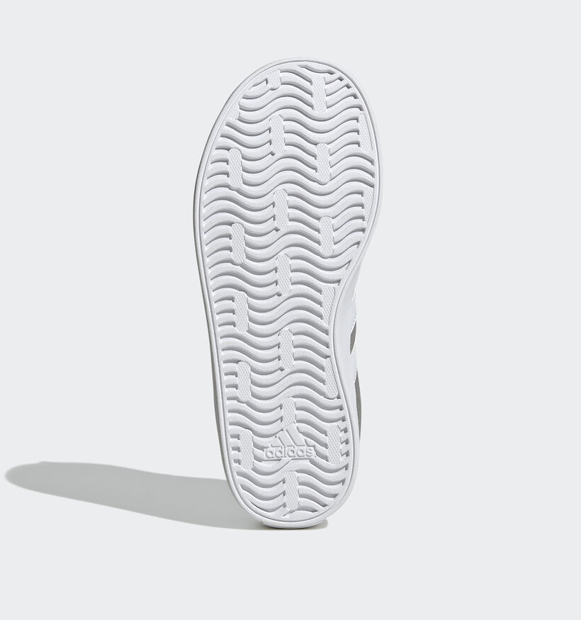 adidas VL Court 3.0 Witte/Groene Sneakers adidas VL Court 3.0 Donkergrijze Sneakers voor jongens, meisjes (366028) - geschikt voor steunzolen