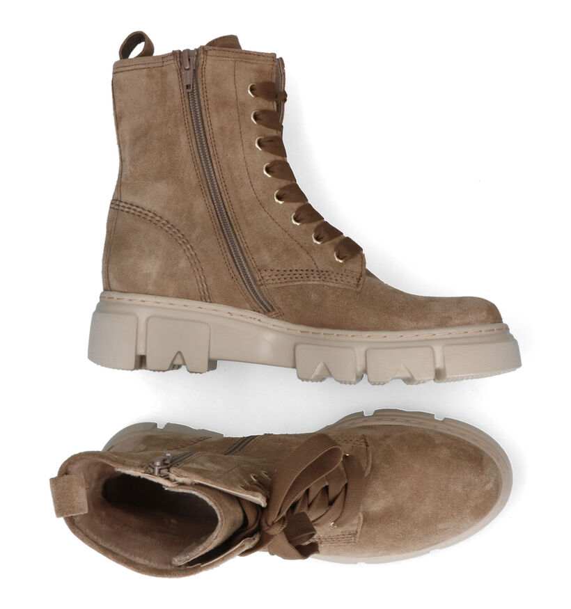 Gabor Best Fitting Taupe Veterboots voor dames (315313) - geschikt voor steunzolen