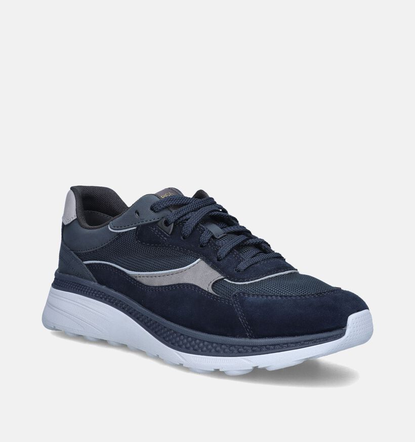 Geox Spherica Actif X1 Blauwe Veterschoenen voor heren (351627) - geschikt voor steunzolen