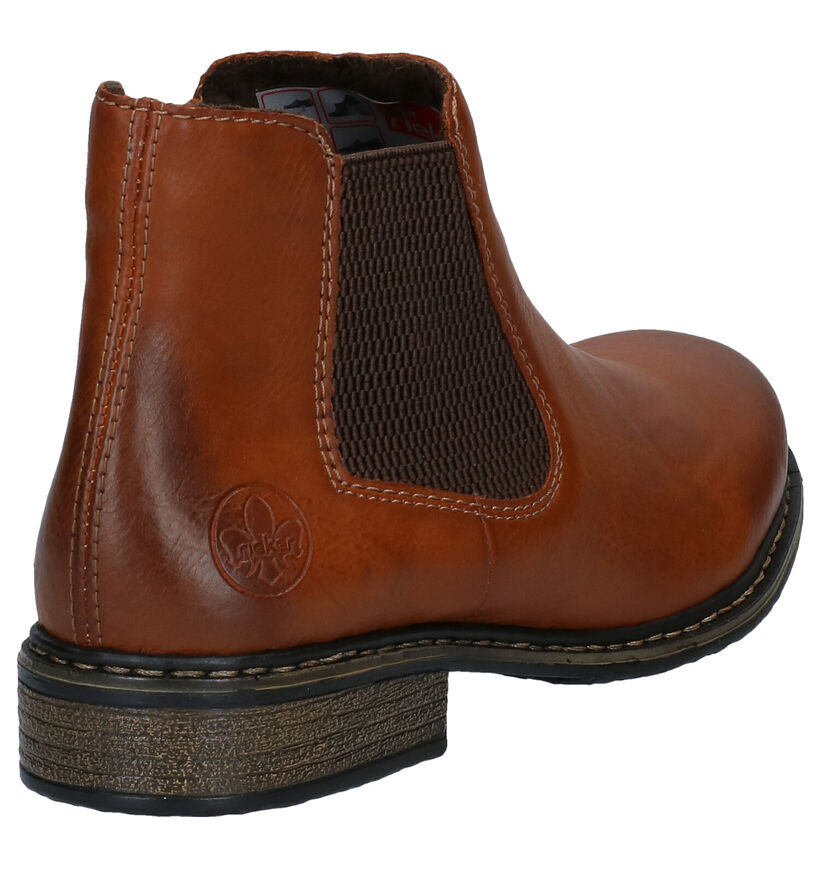 Rieker Bottines plates en Cognac en simili cuir (299386)