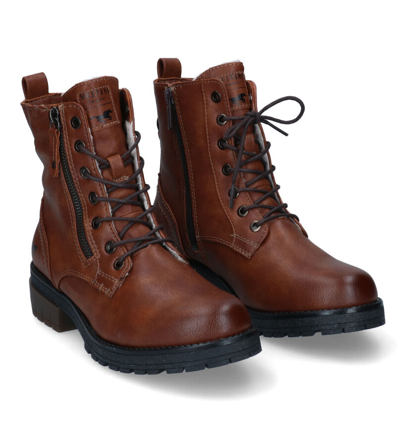 Mustang Cognac Veterboots in kunstleer (316067)