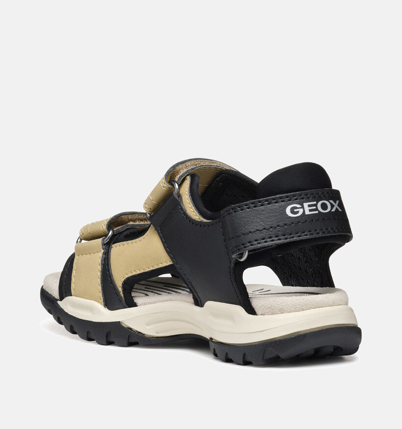 Geox Borealis Sandales en Noir/Beige pour garçons (352924)