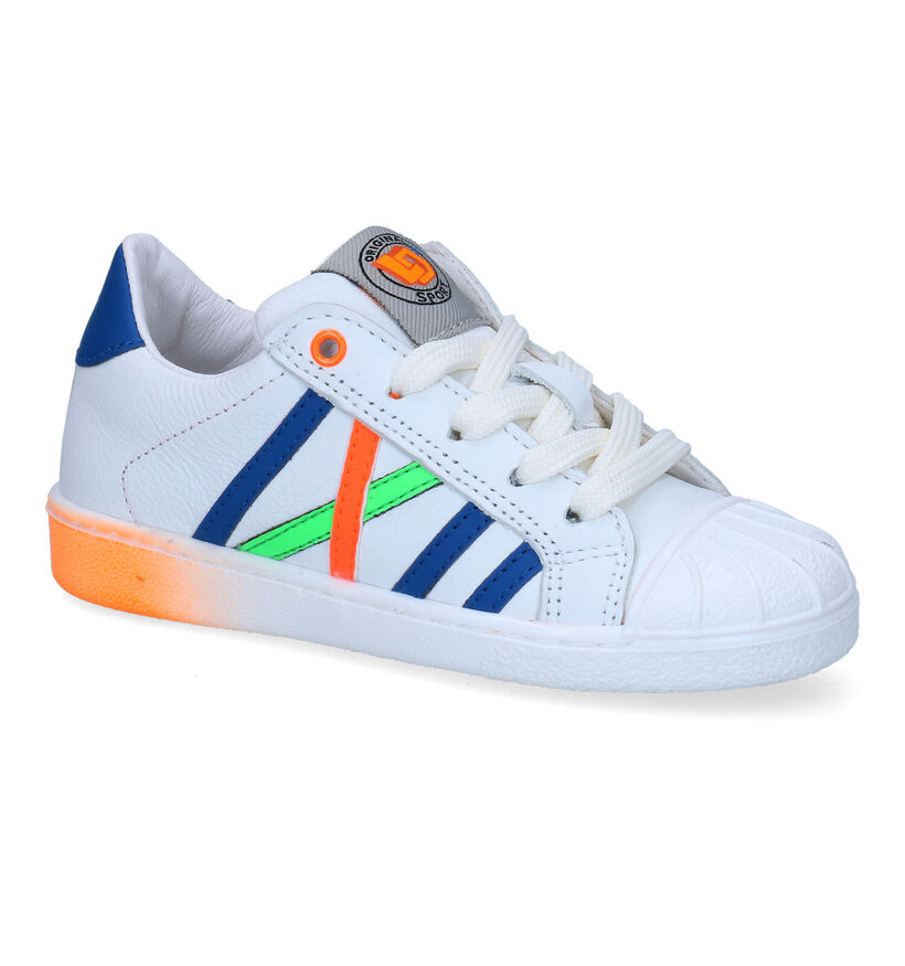 Little David Roef 1B Witte Veterschoenen in leer (308253)