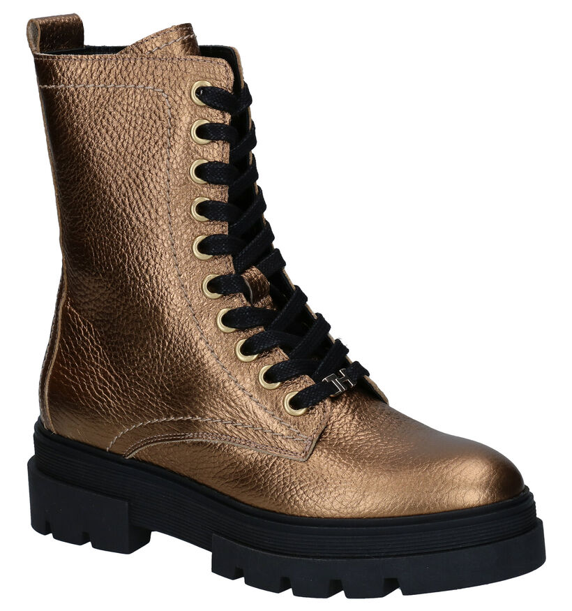 Tommy Hilfiger Rugged Classic Bottines en Or en cuir (280002)