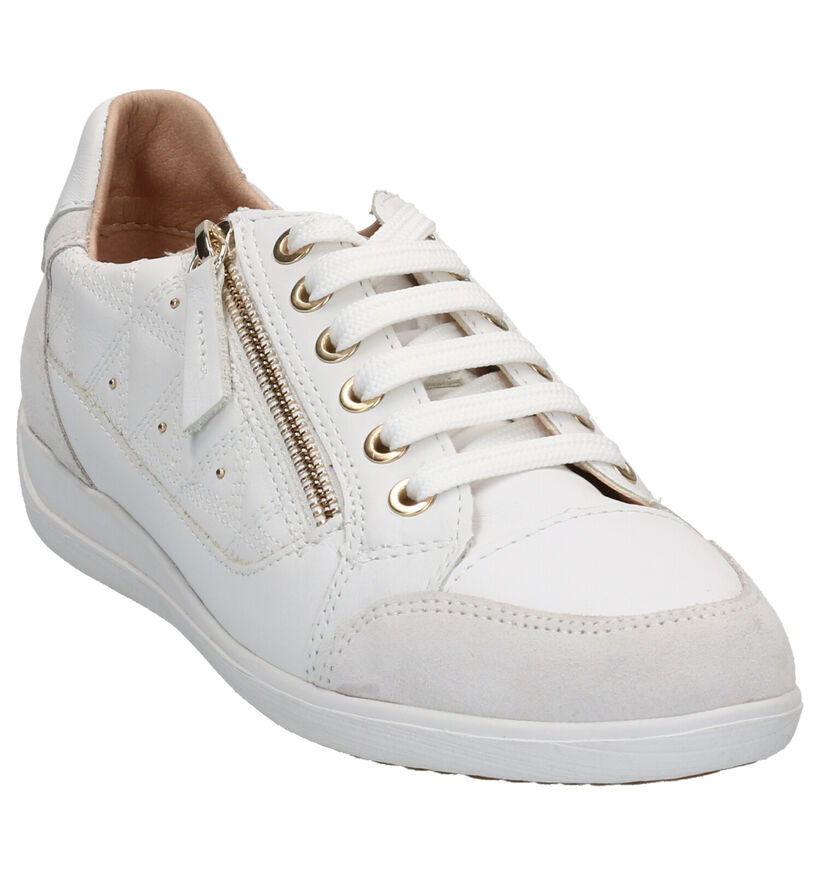 Geox Myria Chaussures à Lacets en Blanc en cuir (266837)
