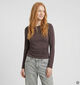 Vila Lysera Donkerbruine T-Shirt met Lange Mouwen voor dames (382216)