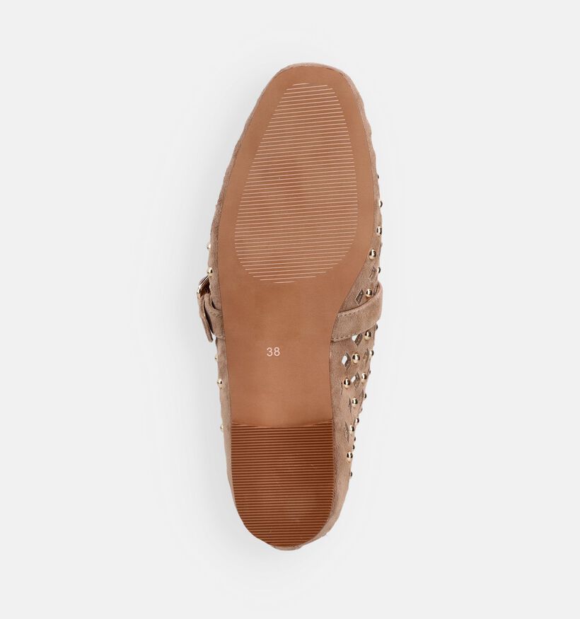 Laurent David Taupe Ballerina's met Studs voor dames (373665)