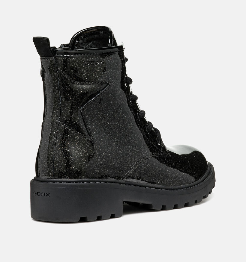 Geox Casey Girl Zwarte Boots met Veters en Rits voor meisjes (376269) - geschikt voor steunzolen
