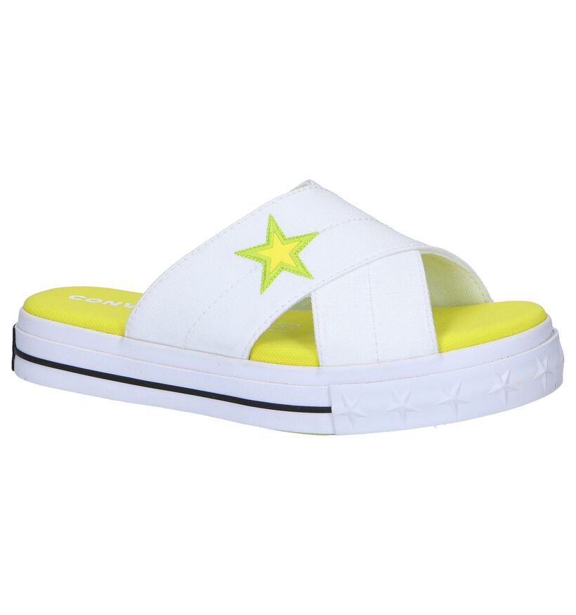 Cons One Star OX Nu-pieds plates en Blanc en textile (249163)