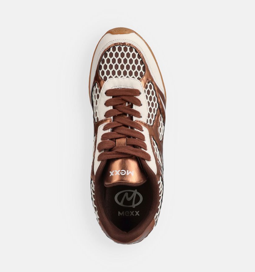 Mexx Tula Suzy Baskets en Ecru/Bronze pour femmes (367364) - pour semelles orthop&eacute;diques