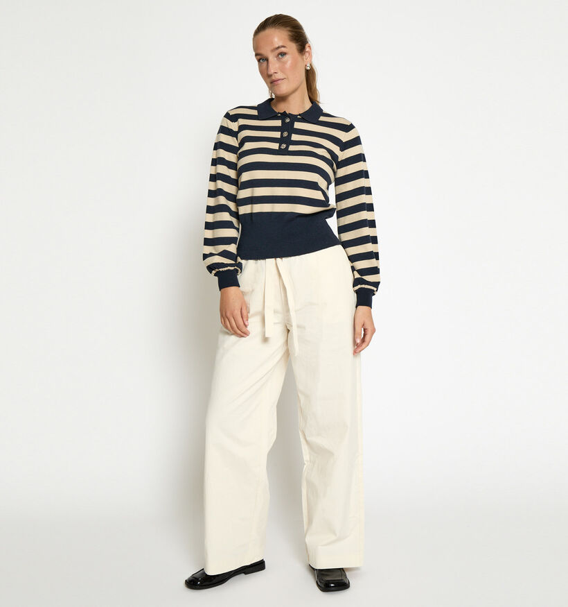 Minus Aliana Pull en Bleu/Beige pour femmes (361728)