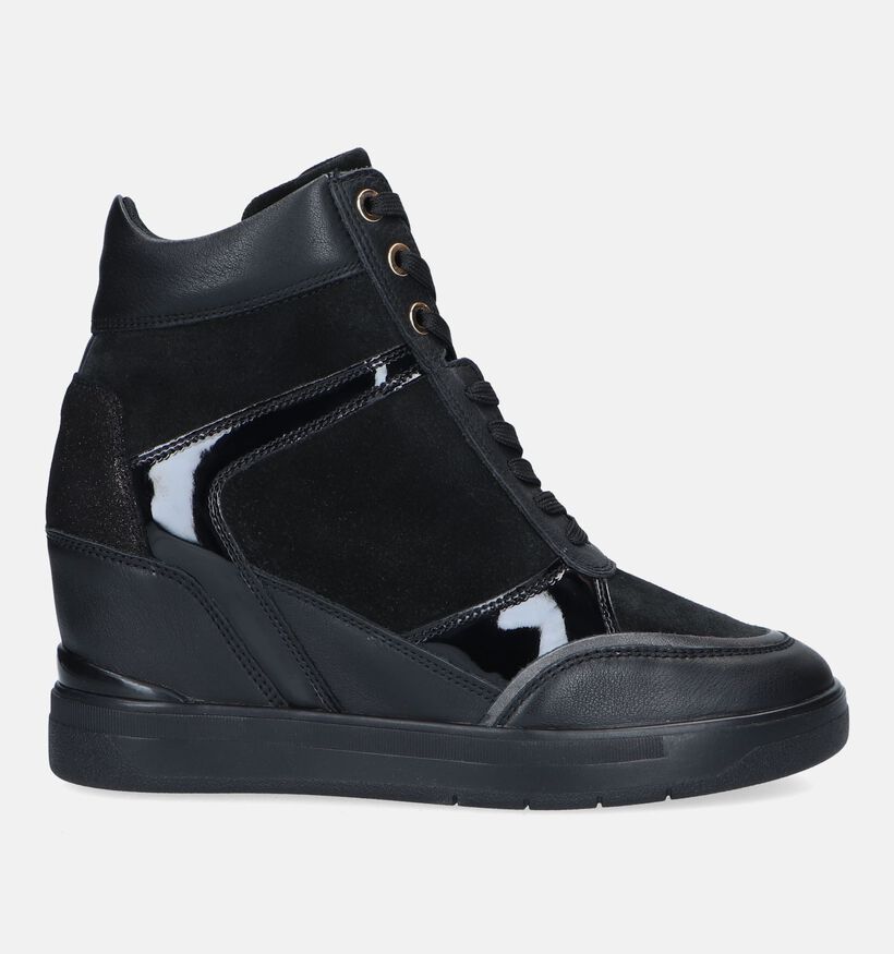 Geox Maurica Baskets avec talon compensé en Noir pour femmes (328345) - pour semelles orthopédiques