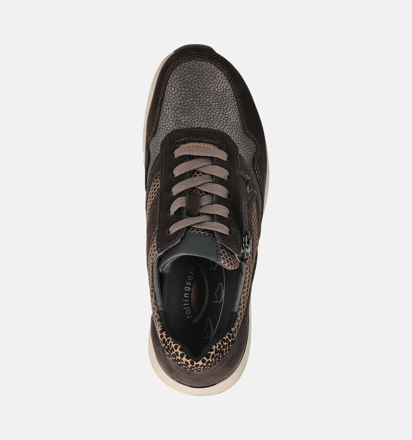 Gabor Rollingsoft Donkerbruine Sneakers voor dames (376931) - geschikt voor steunzolen