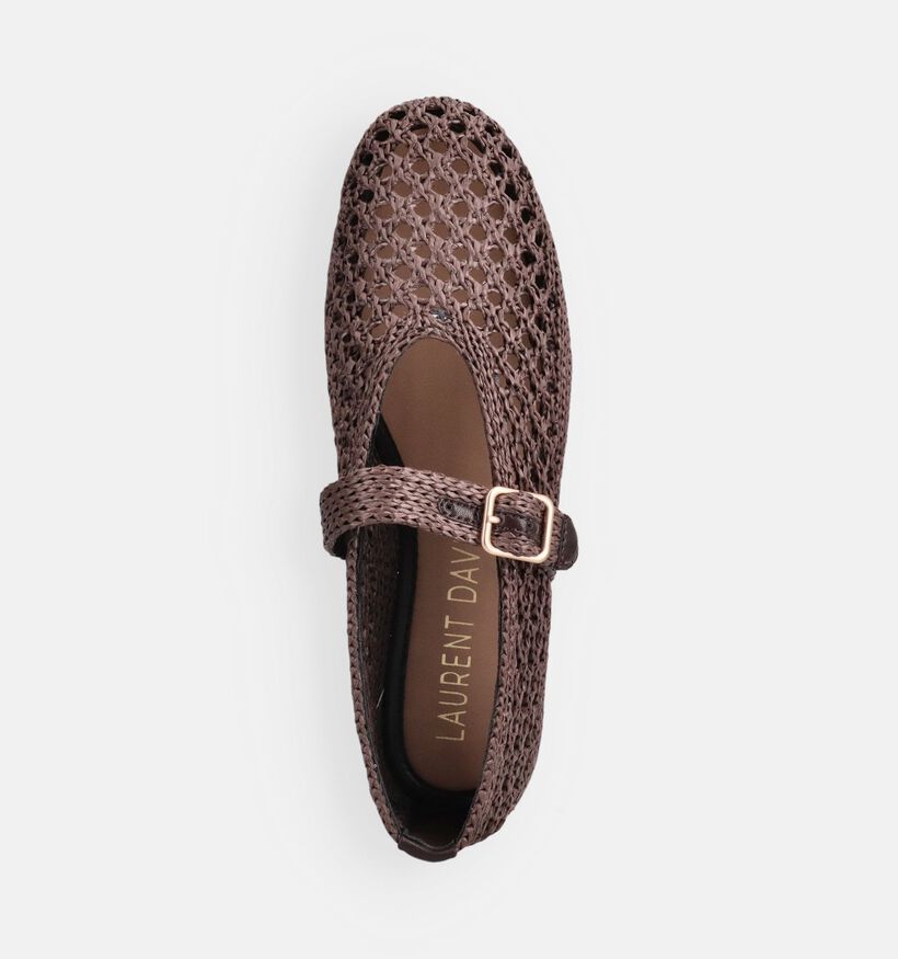 Laurent David Ballerines en Brun fonc&eacute; pour femmes (374037)