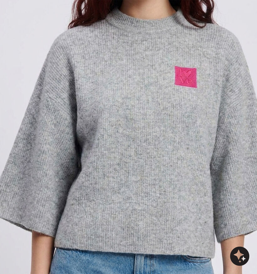 Pieces Niko Love Pull en Gris pour femmes (378377)