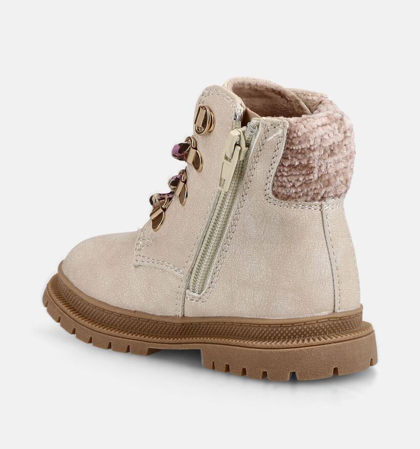 Milo & Mila Boots &agrave; lacets en Beige pour filles (379068)