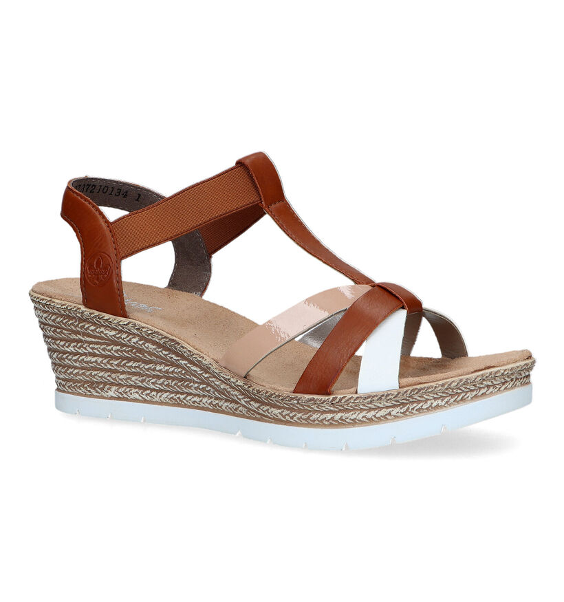 Rieker Cognac Sandalen met sleehak voor dames (339120)