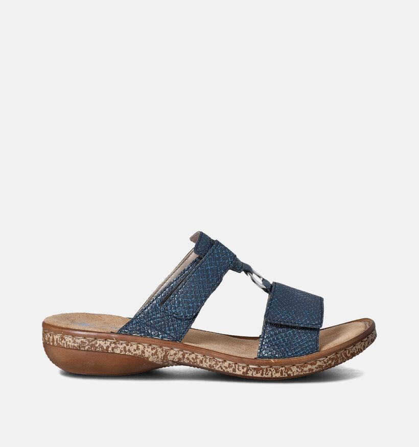 Rieker Nu-pieds plates en Bleu pour femmes (354943)