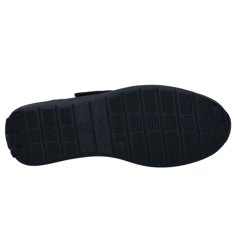 Ara Merano Zwarte Velcroschoenen in leer (298964)