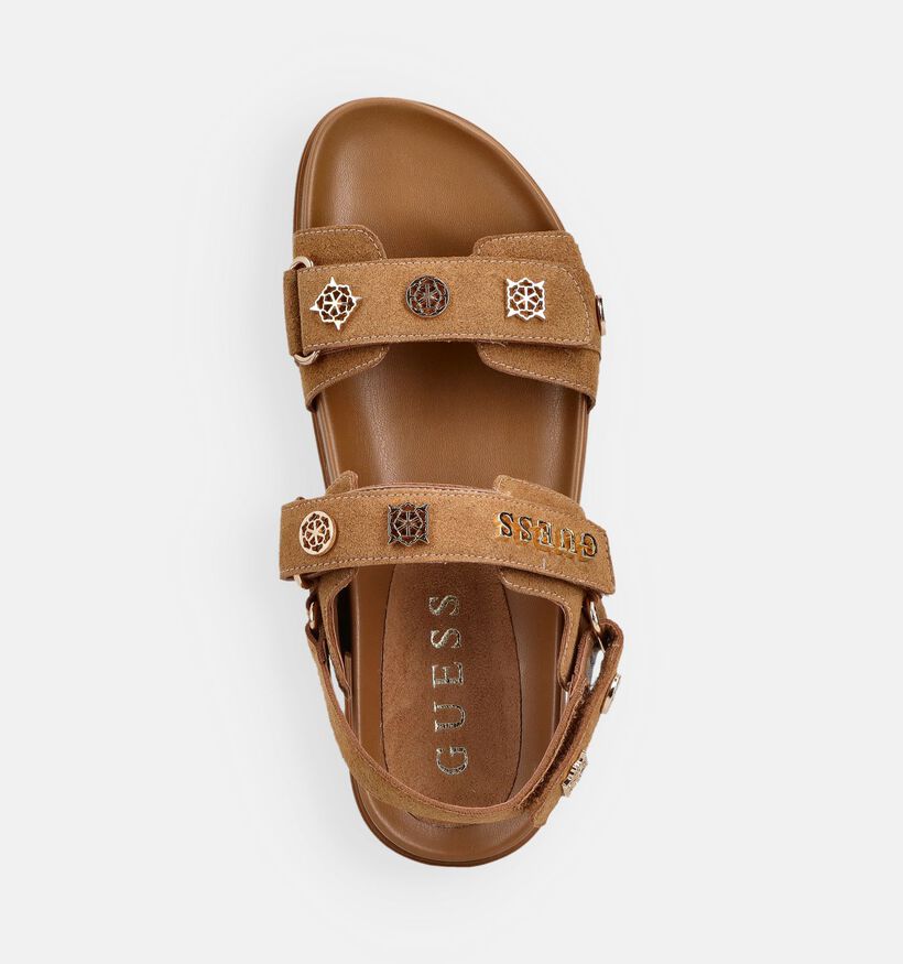 Guess Florizi Sandales plates en Cognac pour femmes (366559)