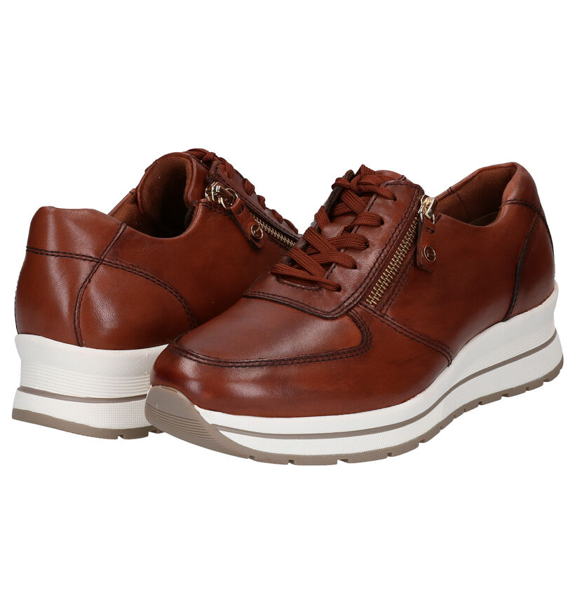 Tamaris Relax Fit Chaussures à lacets en Cognac en cuir (280758)