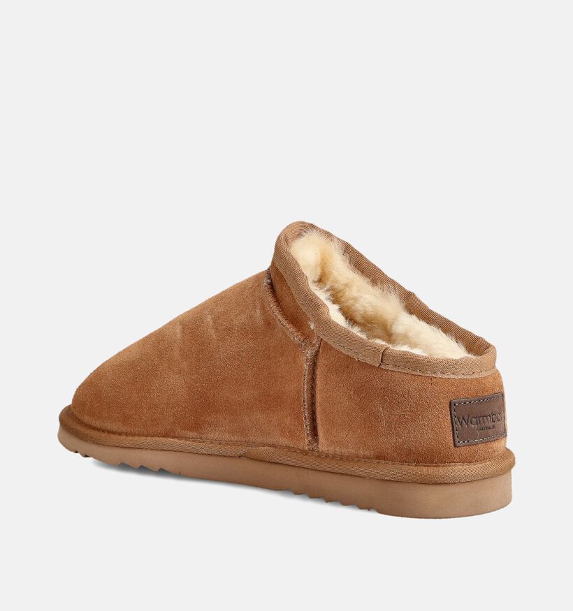 Warmbat Conner Pantoufles ferm&eacute;es en Cognac pour hommes (379304)