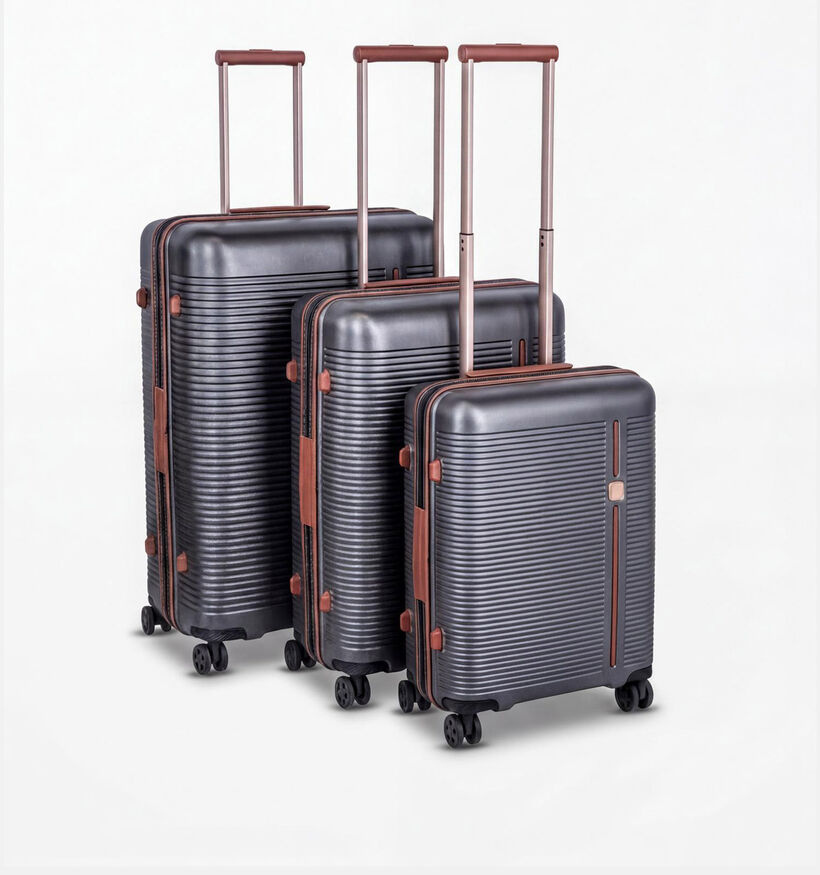 Origin Donkergrijze/Cognac Grote Reiskoffer Large voor dames, heren (376177)