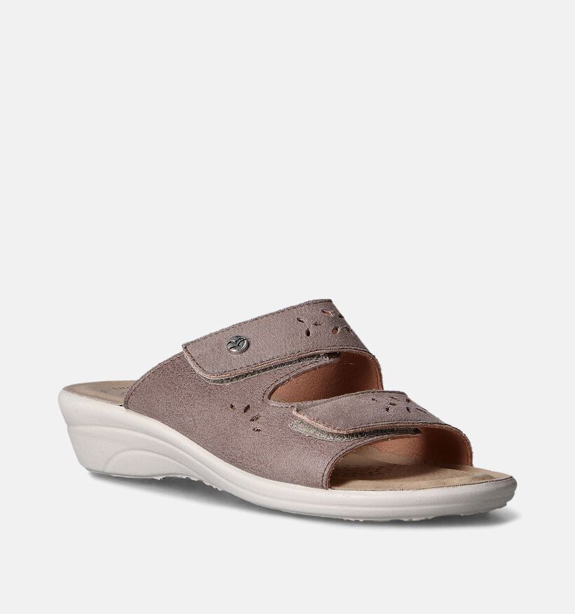 Fly Flot Nu-pieds compensées en Taupe pour femmes (357739)