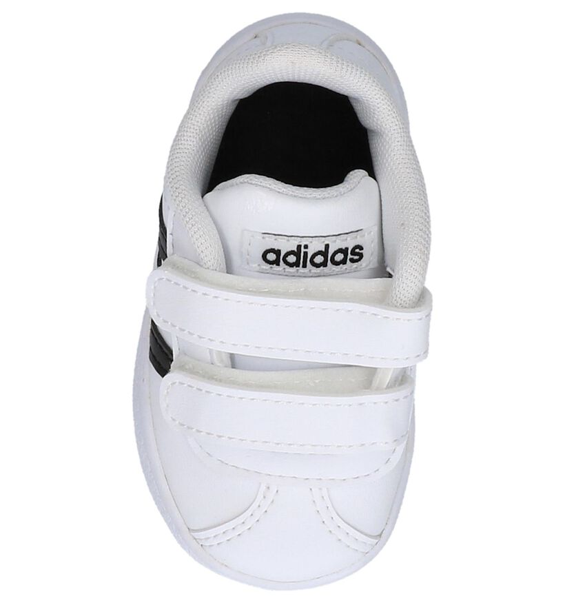 adidas VL Court 2.0 Baskets en Blanc en simili cuir (273461)