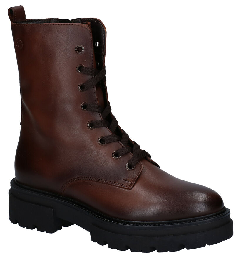 Tamaris Boots à lacets en Noir en cuir (290908)